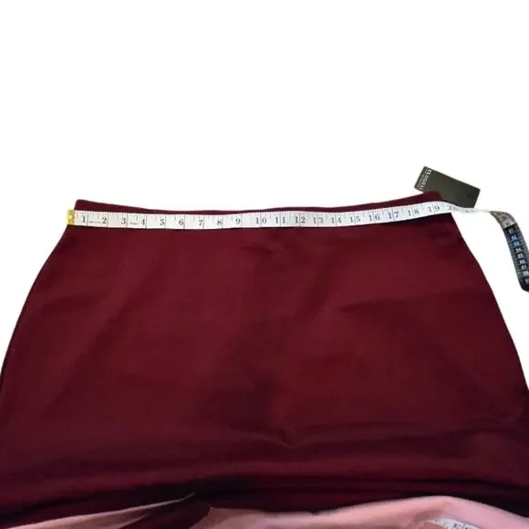 Eloqii Colorblock Column Skirt Burgundy and Pink Career midi Plus Size 20‎ New! - Picture 3 of 11